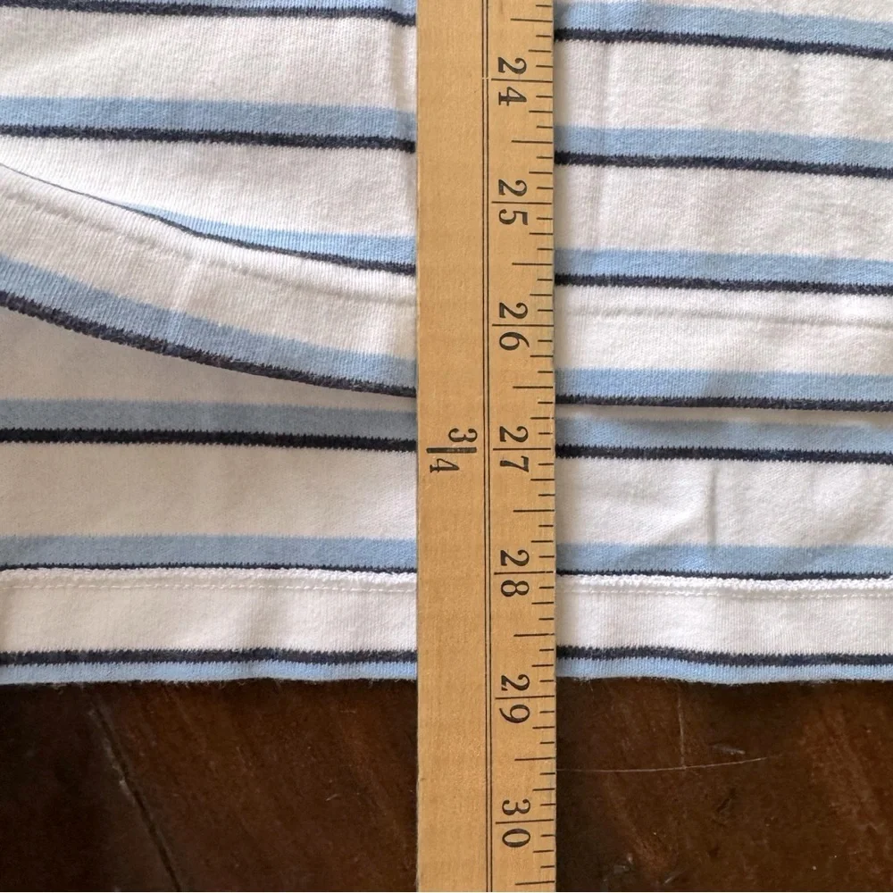 Ralph Lauren White and Blue Striped Polo Shirt
